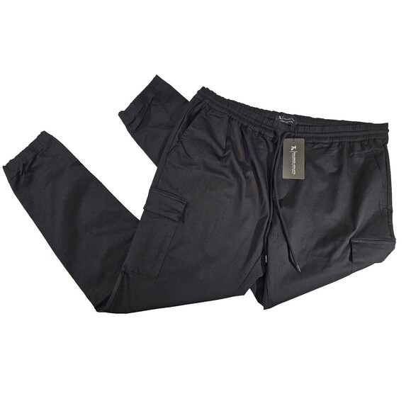 TAILORED ATHLETE Men's XXL Cuffed Cargo Trousers Khaki Chino Joggers NEW NWT - Picture 1 of 6